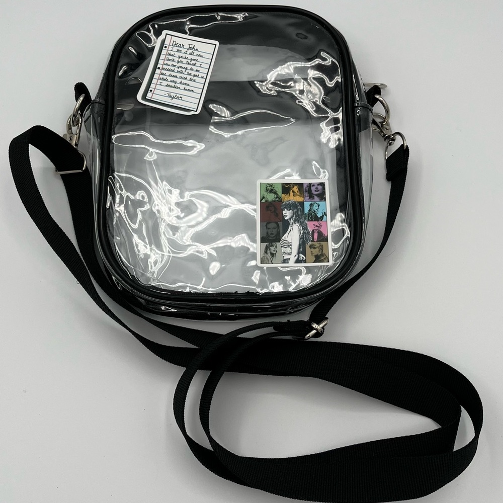 Taylor Swift Clear Crossbody Bag with Black Strap